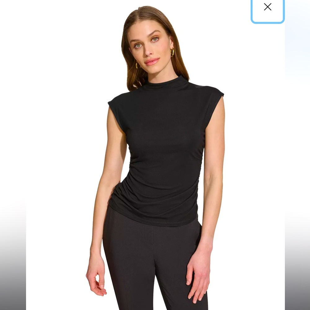DKNY Mock-Neck Sleeveless Knit Top size XL